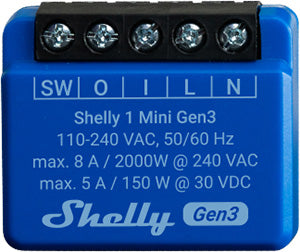 Shelly Plus 1 Mini Gen3 - WiFi Relais für bis 8 A