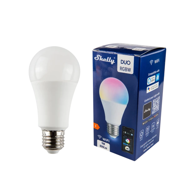 Shelly Duo RGBW - WLAN LED 9W E27 - RGB und Neutralweiß - Dimmbar ohne extra Dimmer