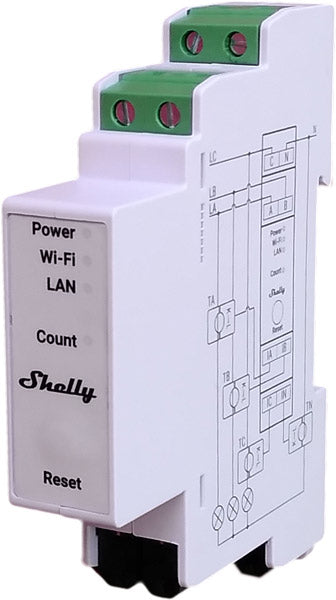 Shelly Pro 3EM-400 3-Phasen Energiezähler für Unterverteilung