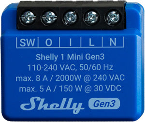 Shelly Plus 1 Mini Gen3 - WiFi Relais für bis 8 A