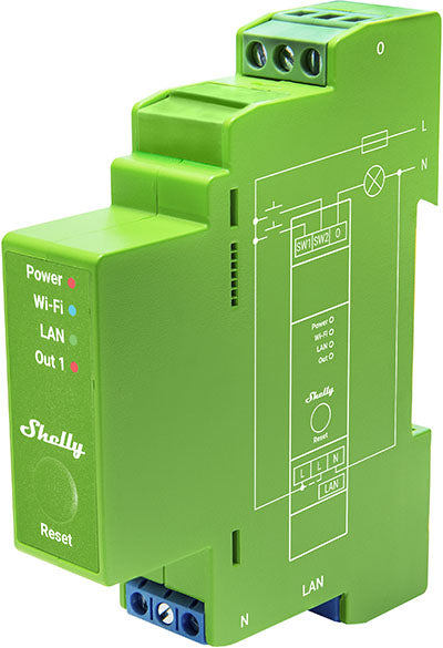 Shelly Pro Dimmer 1PM - WiFi Dimmer für Hutschienenmontage mit Leistungsmessung