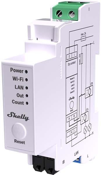 Shelly Pro EM-50 - Einphasiger Energiezähler für Unterverteilung
