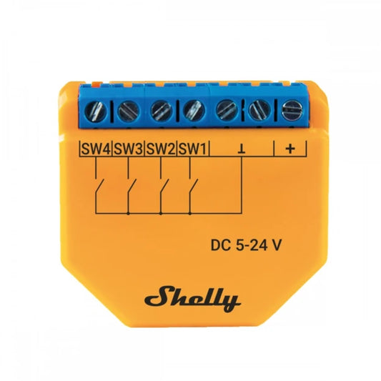 Shelly Plus i4 DC WiFi Multi Switch - WLAN smart Sensor für 4 Schalter/Taster